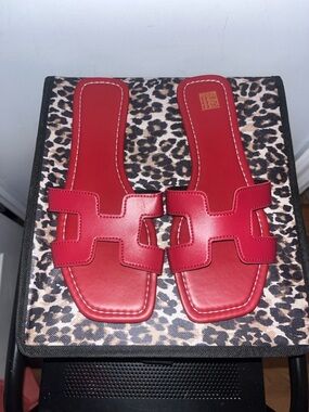 Red H sandals